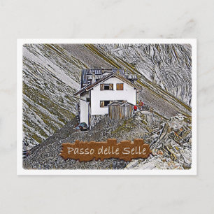 italy - Alphütte Passo delle Selle - Dolomiti - Postkarte