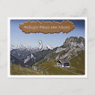 italy - Alphütte Passo san Nicolò - Dolomiti - Postkarte