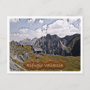 italy - Alphütte Vallaccia - Dolomiti - Postkarte