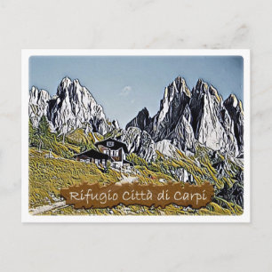 Italy - alpine hut Città di Carpi - Dolomiti - Postkarte