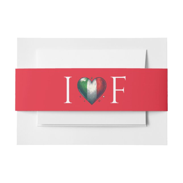 Italy Couple Wedding Einladungsbanderole (Vorderseite Beispiel)