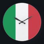 Italy Flag Große Wanduhr<br><div class="desc">The Italian flag is a vertical triband. The used colors in the flag are red, white, green. The proportion of the Italian flag is 2:3. The Flag of Italy was adopted in 1948. The first use of the current flag design was in 1796. The last change to the current Italian...</div>