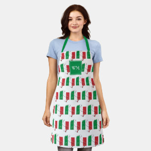 ITALY FLAG   Monogramm   Italienisch Schürze