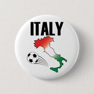 Italy Football Fan Map Boot Soccer Ball Button