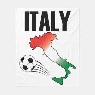 Italy Football Fan Map Boot Soccer Ball Fleecedecke