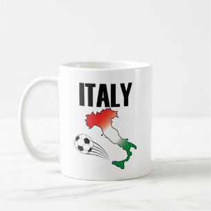 Italy Football Fan Map Boot Soccer Ball Kaffeetasse