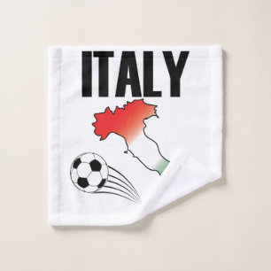 Italy Football Fan Map Boot Soccer Ball Waschlappen