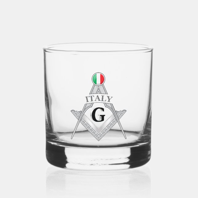 Italy freemasonry sign whiskyglas (Vorderseite)