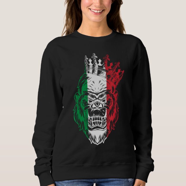 Italy Gorilla Italian Flag Gorilla Sweatshirt (Vorderseite)