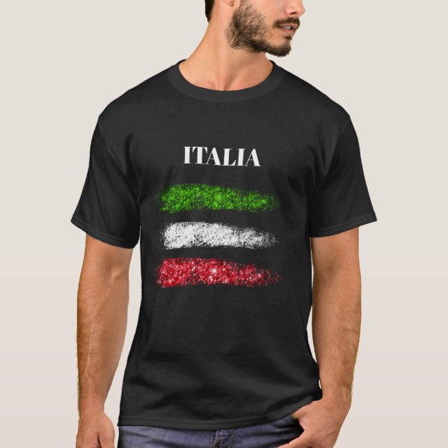 ** ITALY ITALIA ITALIAN Simple Abstract Flag MAN T-Shirt (Vorderseite)