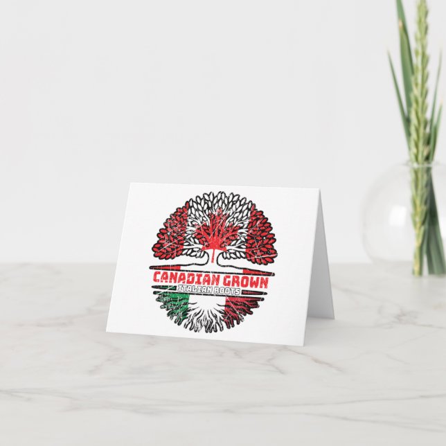Italy Italian Canadian Canada Tree Roots Flag Karte (Vorderseite)