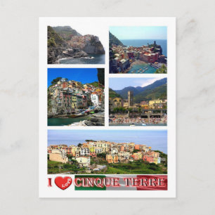 Italy - Liguria - Cinque Terre - I Love - Postkarte