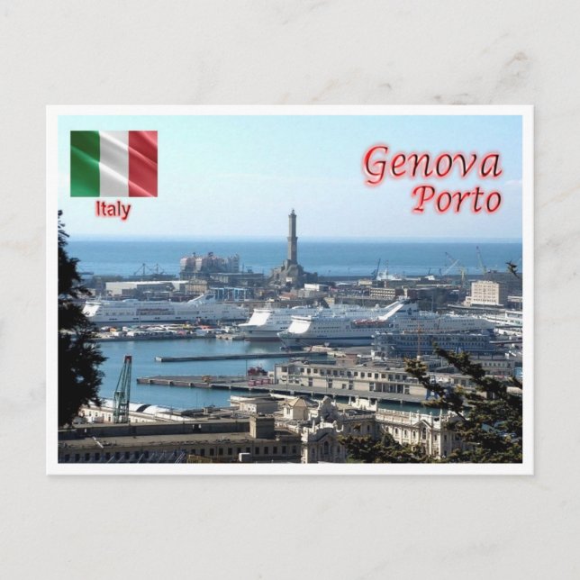 Italy - Liguria - Genoa - Harbour - Postkarte (Vorderseite)