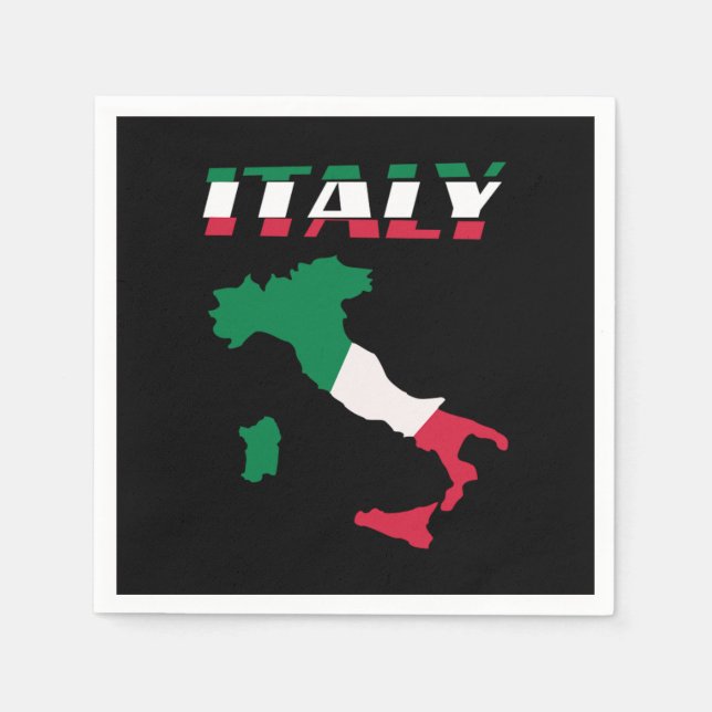Italy Map Italian Italia Serviette (Vorderseite)
