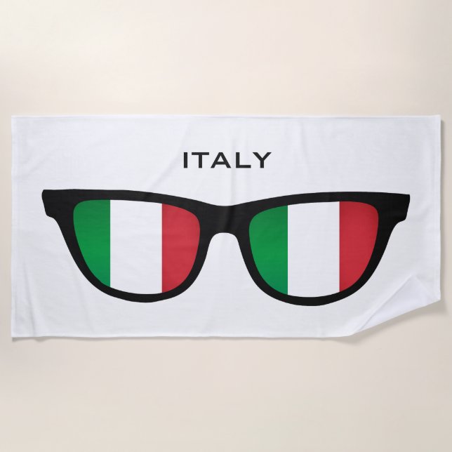 ITALY Shades serviette de plage en texte personnal (Devant)