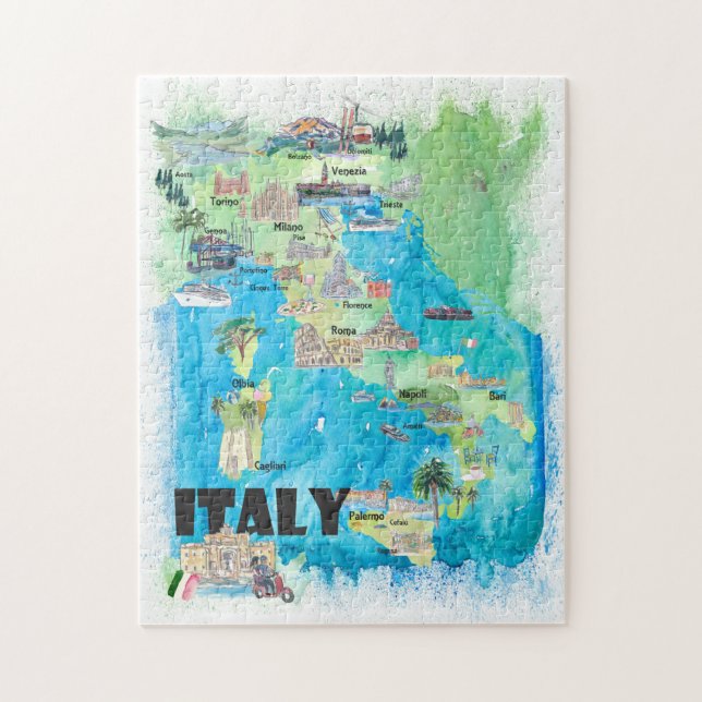 Italy Travel Map (Vertikal)