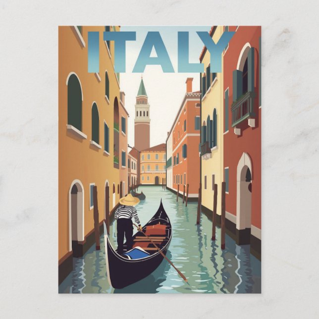 Italy Venice Canal Gondola Ride Postkarte (Vorderseite)