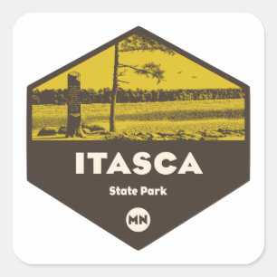 Itasca Staat Park Minnesota Quadratischer Aufkleber