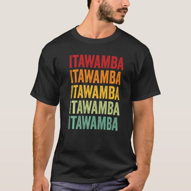 Itawamba County Mississippi Rainbow Text T-Shirt (Vorderseite)