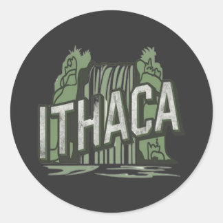 Ithaca Fälle  Runder Aufkleber
