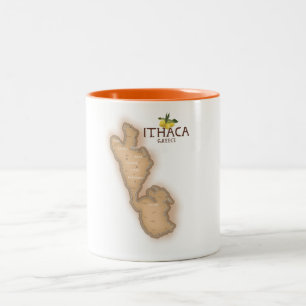 ithaca-Grieche-Karte Zweifarbige Tasse