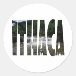 Ithaca is Gorges Runder Aufkleber
