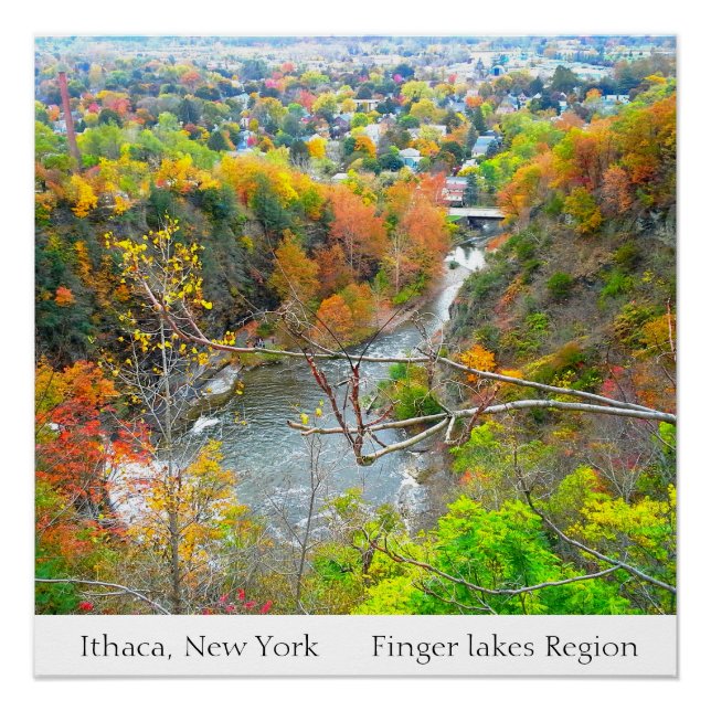 ITHACA NEW YORK FINGER LAKES REGION Poster (Vorderseite)