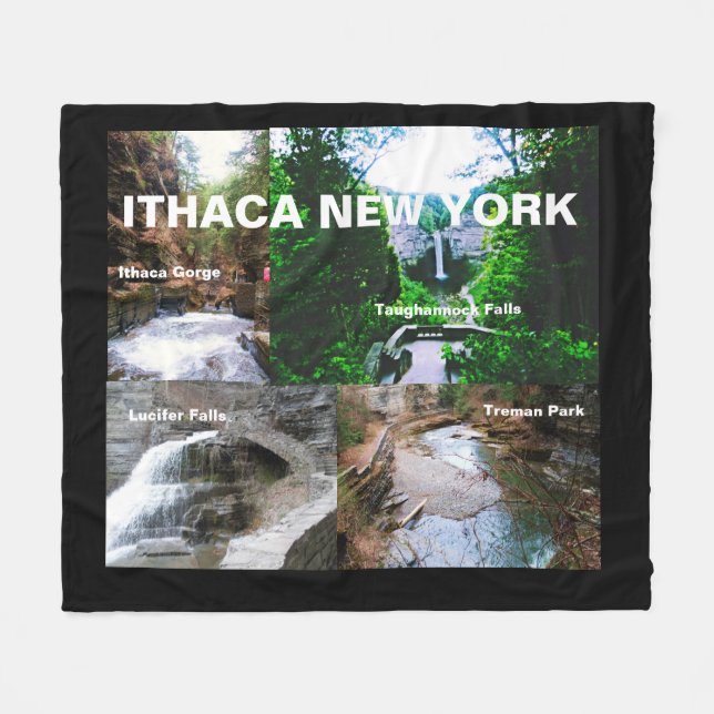 ITHACA NEW YORK PARKS Vlies Decke (Vorderseite (Horizontal))