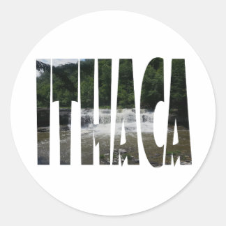 Ithaka ist Gorges Runder Aufkleber