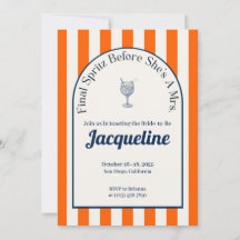 Itinéraire de la Bachelorette Spritz, Invitation