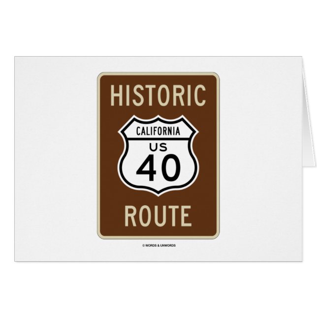 Itinéraire historique 40 (la Californie) de route (Devant horizontal)