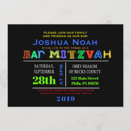 ITIS ELEKTRISCH! NEONglühen Bar Mitzvah Einladung