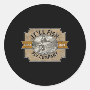 It'll Fish Fly Company  Runder Aufkleber