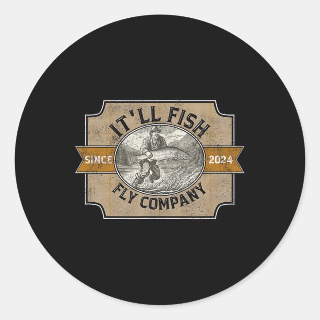 It'll Fish Fly Company  Runder Aufkleber (Vorderseite)