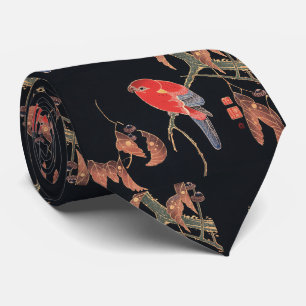 Ito Jakuchu Roter Papagei auf dem Ast Japanische K Krawatte