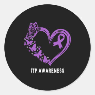 Itp Awareness Heart Itp Warrior Runder Aufkleber