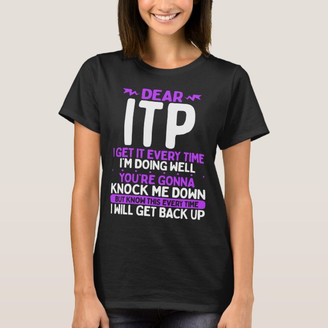 ITP Awareness Month ITP Warrior Purple ITP Ribbon T-Shirt (Vorderseite)