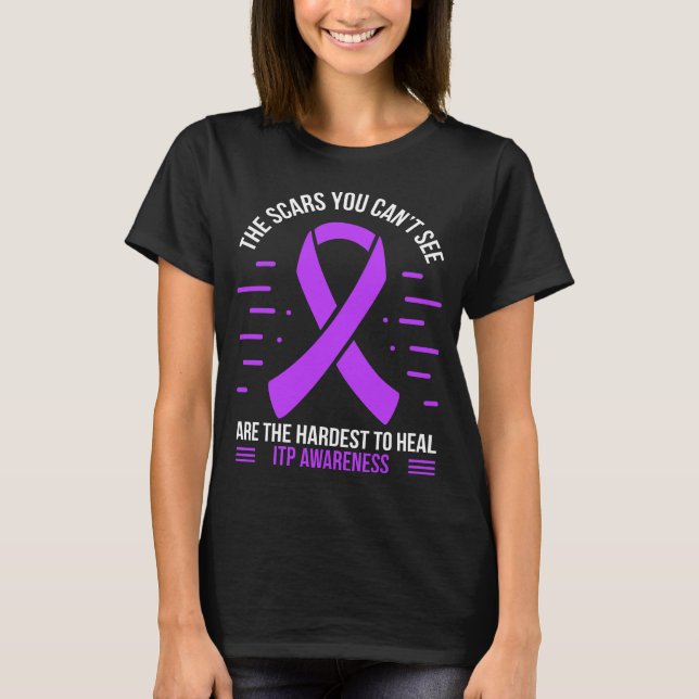 ITP Survivor ITP Warrior Lila ITP Ribbon T-Shirt (Vorderseite)