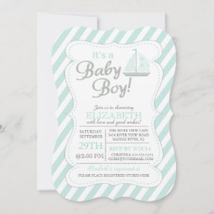 It's a Baby Boy Sailboat Nautical Baby Shower Einladung