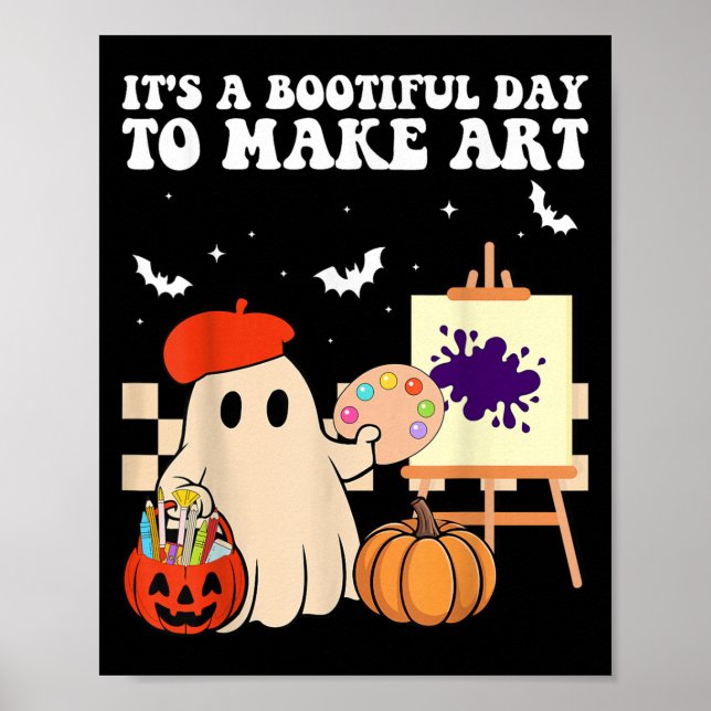It's A Bootiful Day To Make Art Groovy Art Teacher Poster (Vorne)