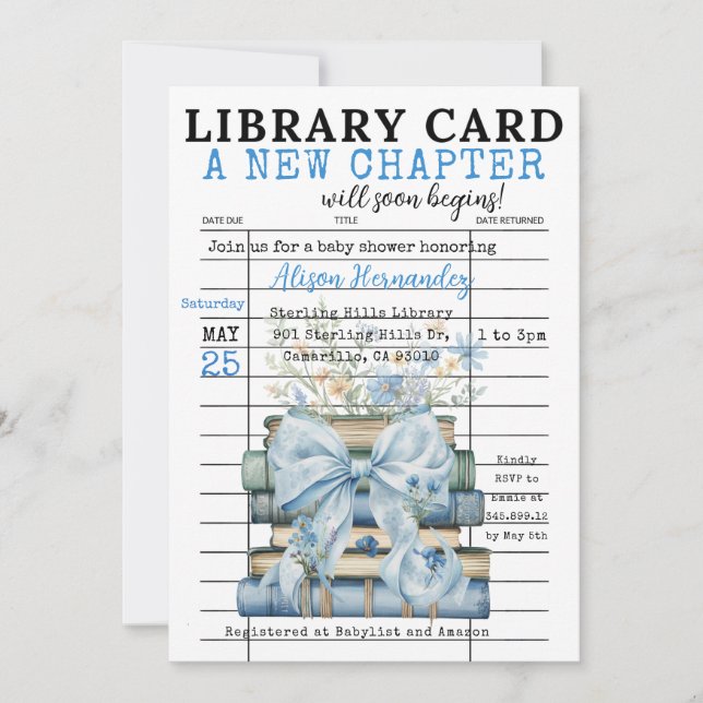 It's a BOY! A New Chapter Begins Invitation Einladung (Vorderseite)