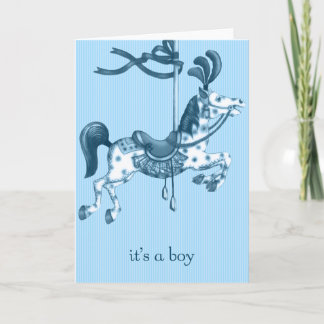 It's a Boy Carousel Horse Birth Announcement Ankündigung