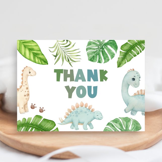 It's a Boy Dinosaur Baby Shower  Dankeskarte (Dinosaur Baby Shower Thank you Card)