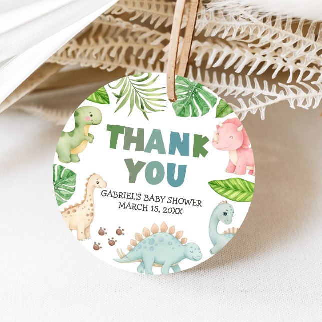It's a Boy Dinosaur Baby Shower  Geschenkanhänger (Dinosaur Baby Shower Favor Tags)