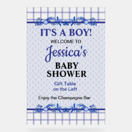 It's A Boy Elegant Blue Baby Shower Acrylschild