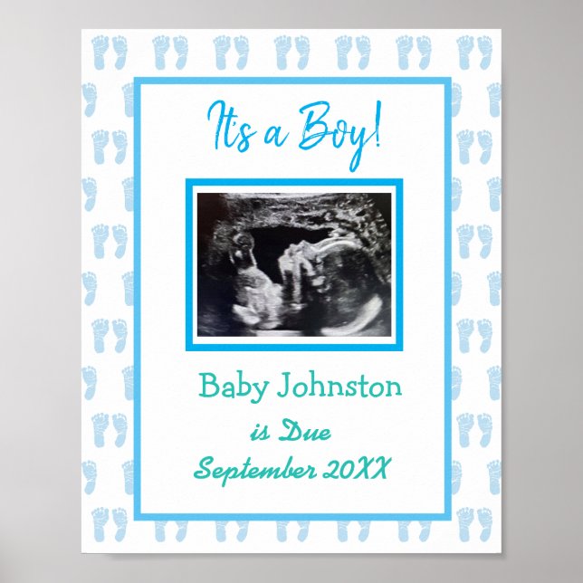 It's a Boy, Pregnancy Announcement Ultrasound Pic Poster (Vorne)
