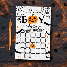 "It's A Boy" Pumpkin Halloween Baby Shower Bingo