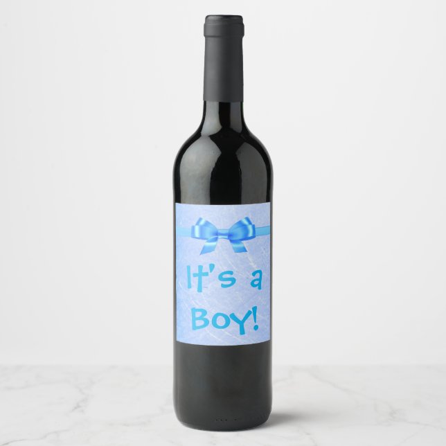 "It's a Boy" Weinflaschen-Etikett Weinetikett (Vorderseite)
