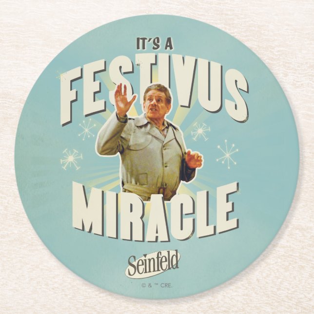 It's a Festivus Miracle Runder Pappuntersetzer (Vorderseite)
