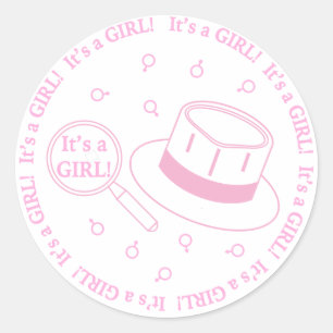 It's a Girl!-Ankündigung Runder Aufkleber